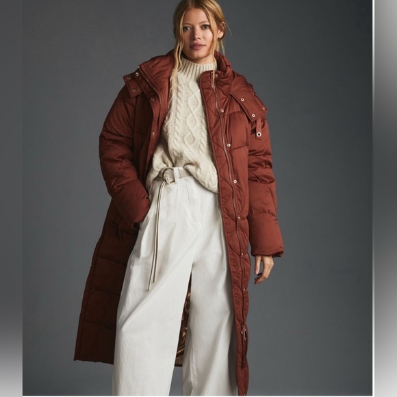 Avec Les Filles Rose Gold Hardware Longline Puffer Women's Coat Copper XS - Picture 2 of 8